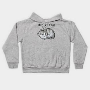 "Whimsical Cat Dreams: Children's Doodle" - Funny Nope Not Today Kids Hoodie